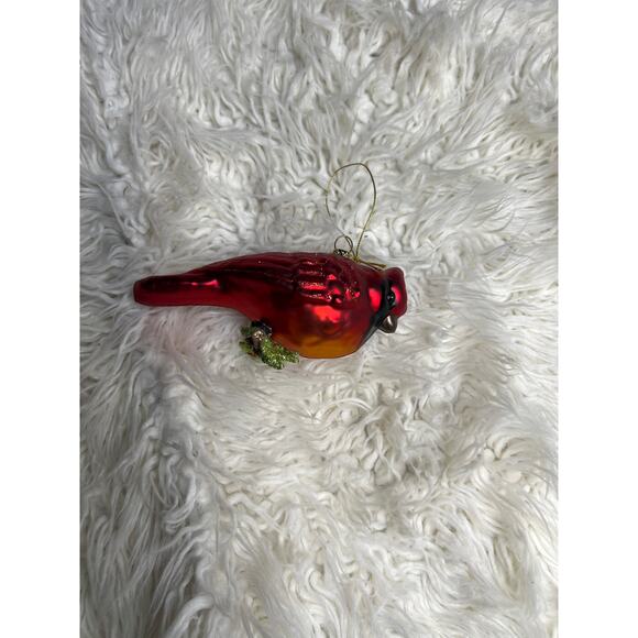 ─୨ৎ─ Robert Stanley Large RED CARDINAL BIRD ON HOLLYBRANCH Hanging Ornament ❌ - Picture 2 of 8